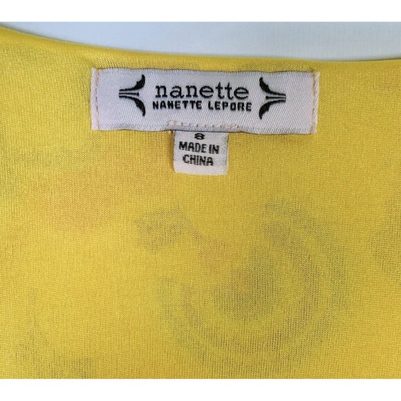 Nanette Lepore Yellow Floral Tiered Lined Sleeveless Button Up Dress Size 8 - Picture 2 of 9